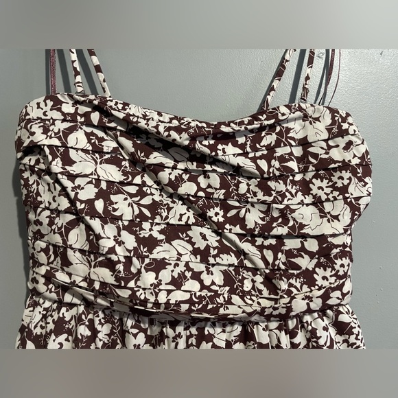 Abercrombie & Fitch Petite Emerson Brown Floral Strapless Mini Romper (SP) - Picture 3 of 9